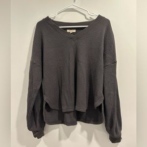 Waffle knit long sleeve